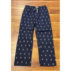 Lucky Brand Mens Pajama Pants Navy Blue Clover Print Elastic Waist M